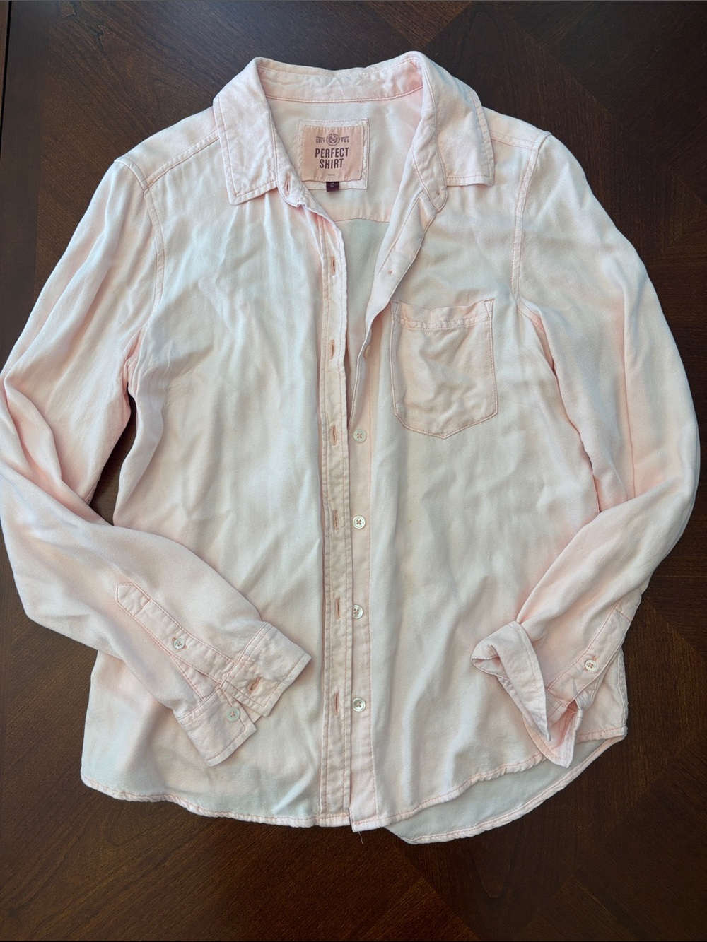 SO Light Pink Women's Button-Down Shirt with Chest Pocket